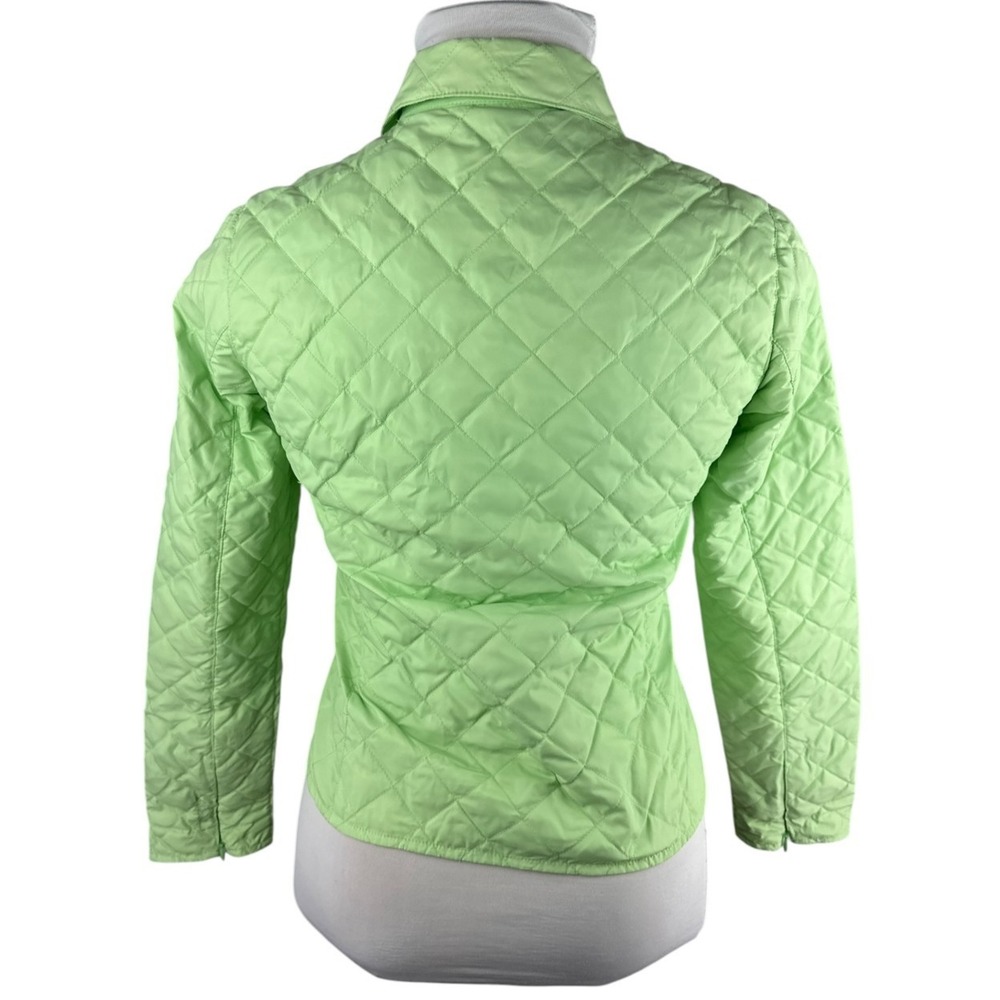 Eddie Bauer Down Quilted Jacket Light Green Full Zip Lightweight Medium Petite - Picture 9 of 14